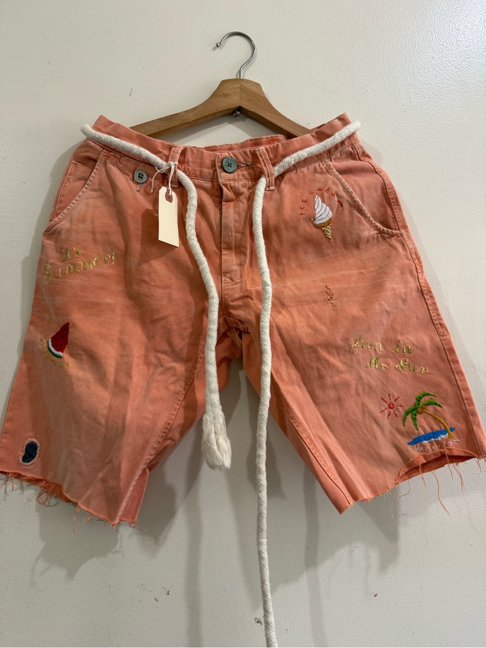 PRPS Coral Embroidered Cotton Drawstring Men’s Shorts